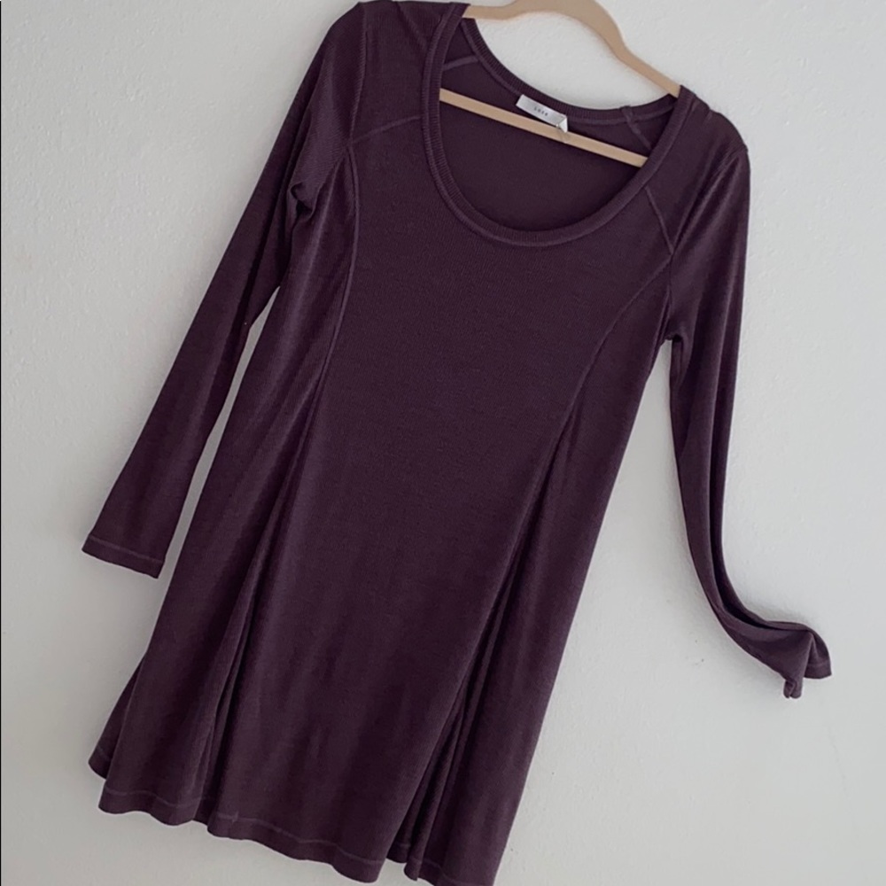 Lush heathered purple tunic long sleeve dress